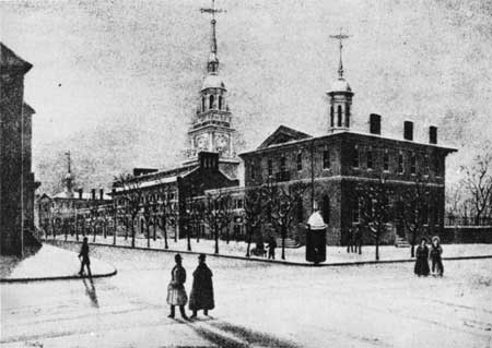 Independence Hall group in the winter