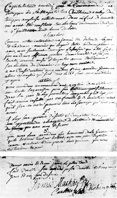 facsimile of Articles of Capitulation