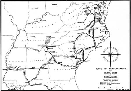 map of route of reinforcements