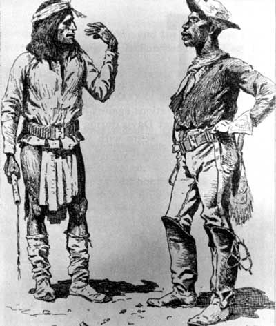 Native American and soldier