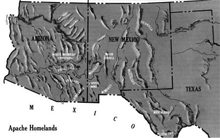 map of Apache Homelands