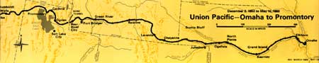 map of Union Pacific Route from Omaha to Promontory