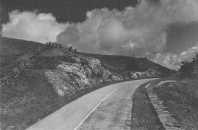 road cut and parapet wall