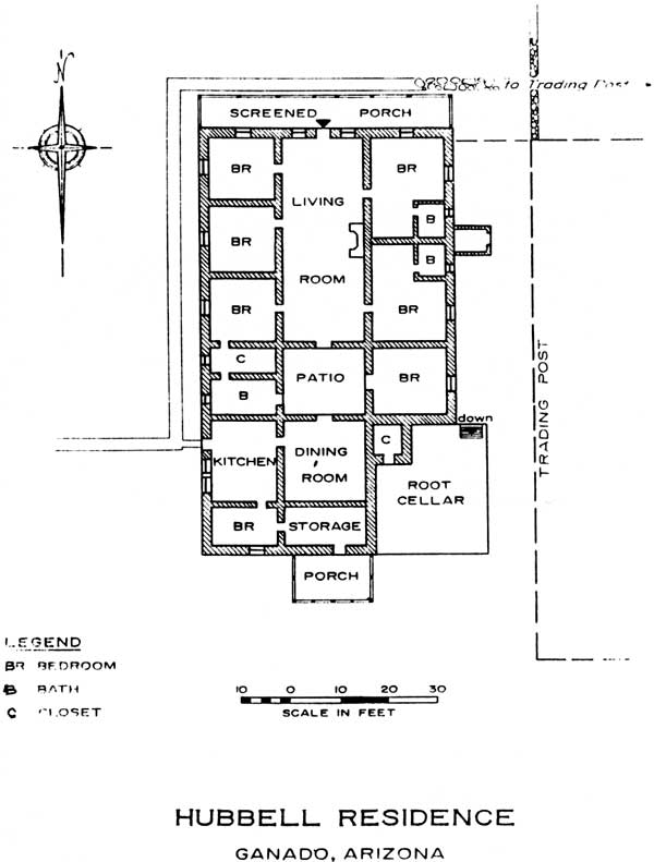 diagram of Hubbell
Residence