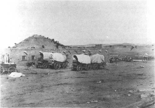 Navajo wagons at Trading Post