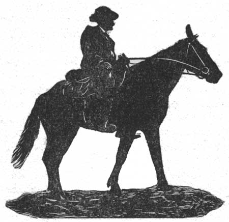 sketch of Stephen Mather on horseback