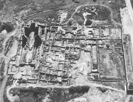 aerial view of Pecos ruins