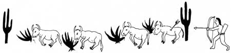 sketch of Native with bow-and-arrows