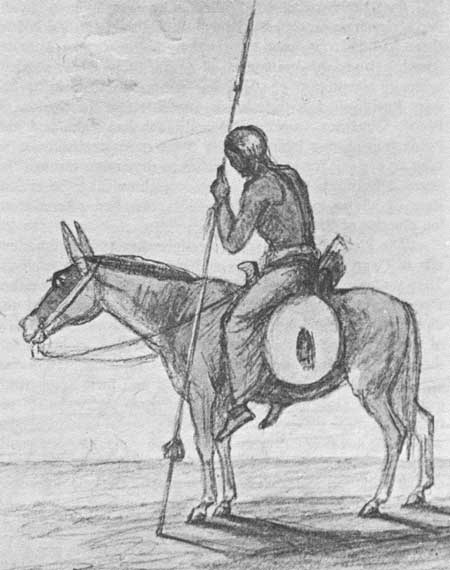painting of Plains Apache warrior