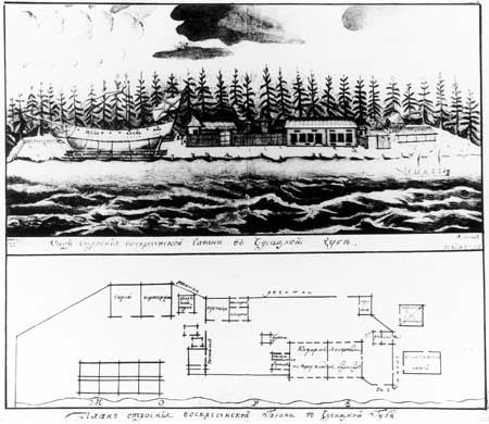 sketch of Russian shipbuilding site