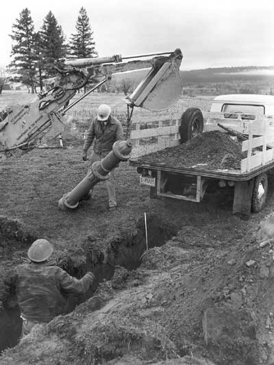 laying water pipes