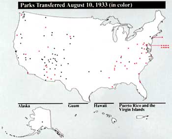 map of parks added 1933