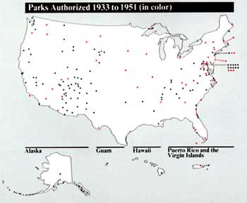 map of parks added 1933-1951