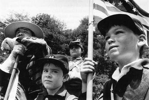 youths dressed in Civil War-era costumes