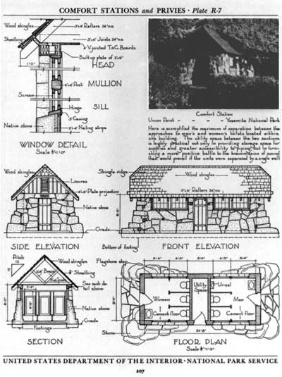 diagram of comfort stations and privies