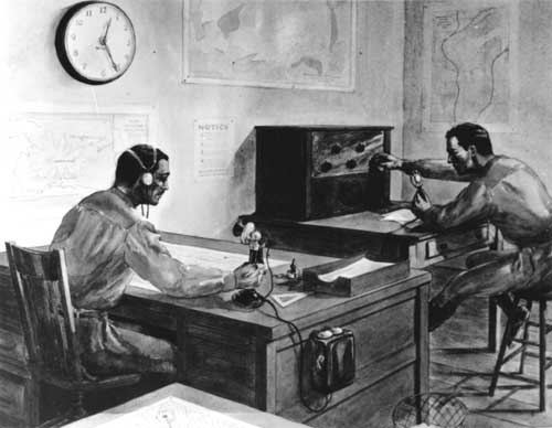 Artist's rendition office dispatchers