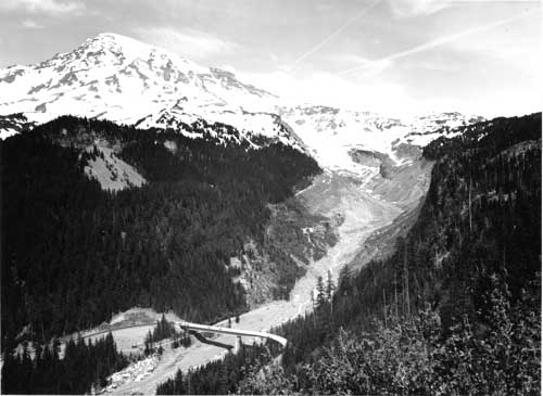 Mount Rainier and Nisqually Glacier from Canyon Rim, 1962