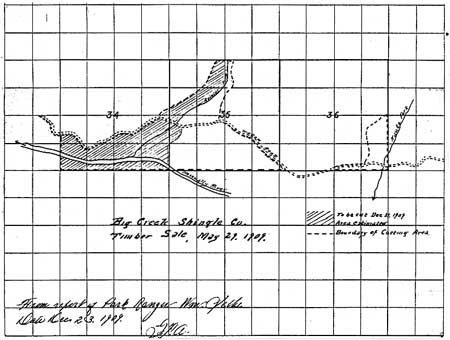 Sketch map of timber sale area, 1909