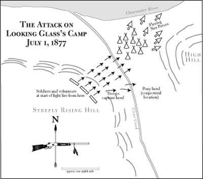 map of attack on Looking Glass's Camp