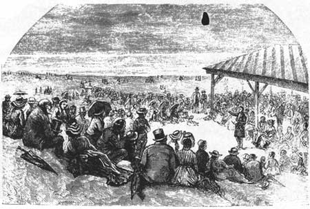 drawing of sermon on beach