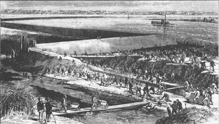 drawing of river bank construction