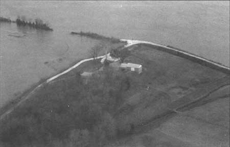 aerial view of farm