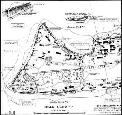 Division D-2 situation map of western Betio