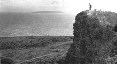 Marine atop cliff