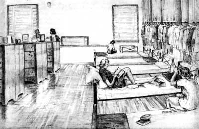 sketch of women's barracks