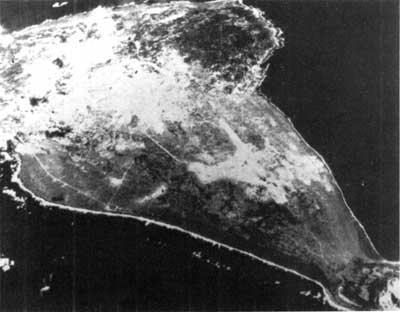 aerial view of Iwo Jima