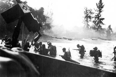 Marines landing on beach