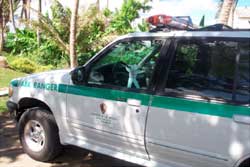 Flat Stanley in Park Ranger vehicle