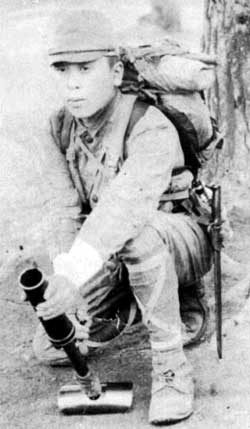 Japanese soldier with grenade discharger