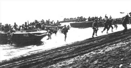 First Division Marines storm ashore