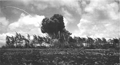 exploding Japanese ammunition dump