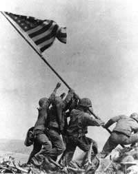 Marines raising flag