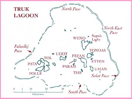 map of Truk Lagoon