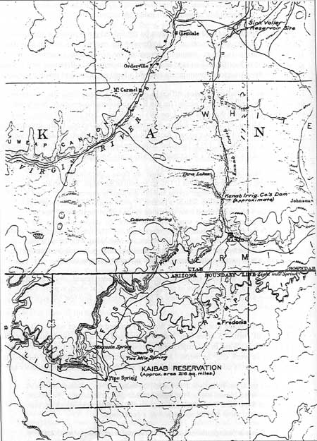 map of Kaibab Reservation