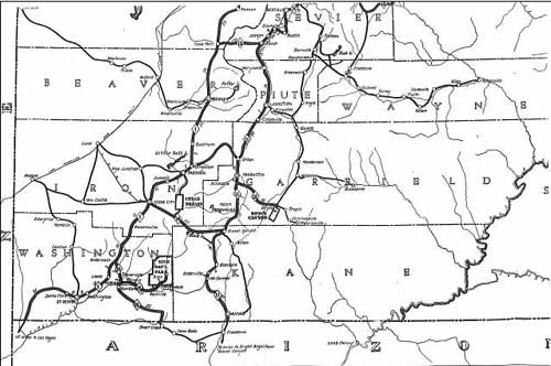 map of Utah State trunk lines