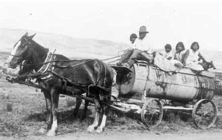 Kaibab Paiutes hauling water