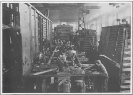 Altoona Car Shops, Interior with Workmen