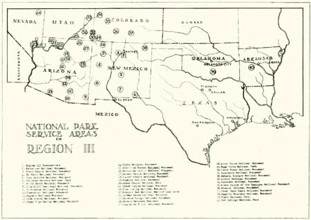 map of Region III park units