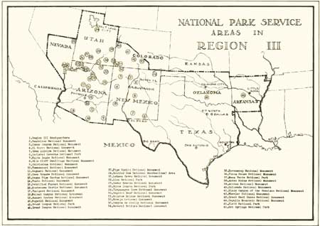 map of Region III park units
