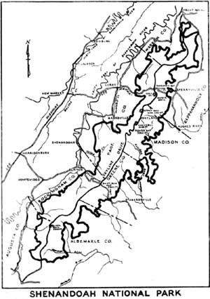 map of Shenandoah NP