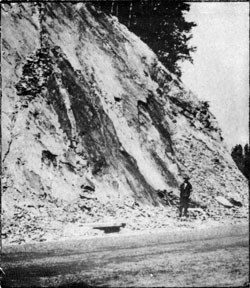 slate in road cut