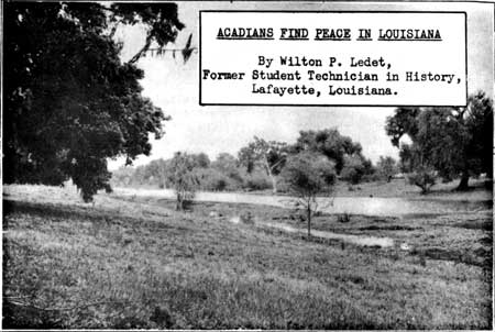 Acadians Find Peace in Louisiana, by Wilton P. Ledet