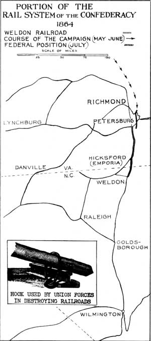 map of Portion of the Rail System of the
Confederacy