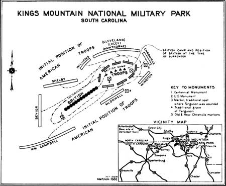 map of Kings Mountain NMP