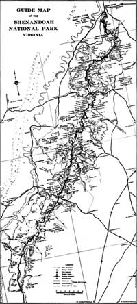 map of Shenandoah NP
