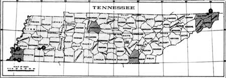 map of Tennessee